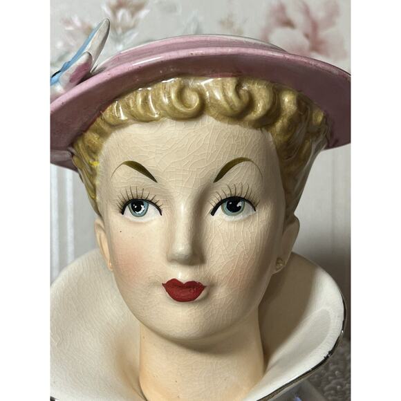 VINTAGE RELPO K1052A LADY HEAD VASE, *READ* - Picture 3 of 9